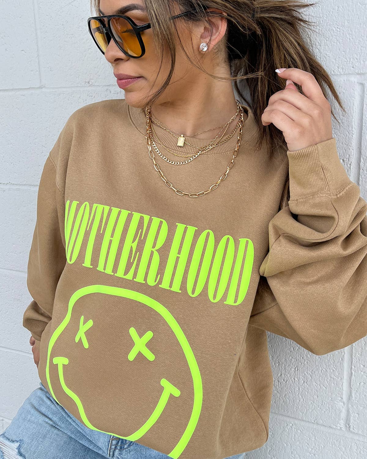 Motherhood Smiley Crewneck