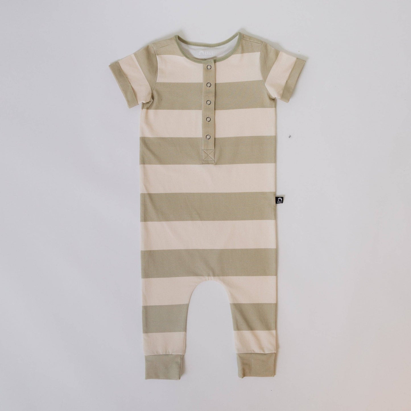 Rag Romper - Sage & Cream