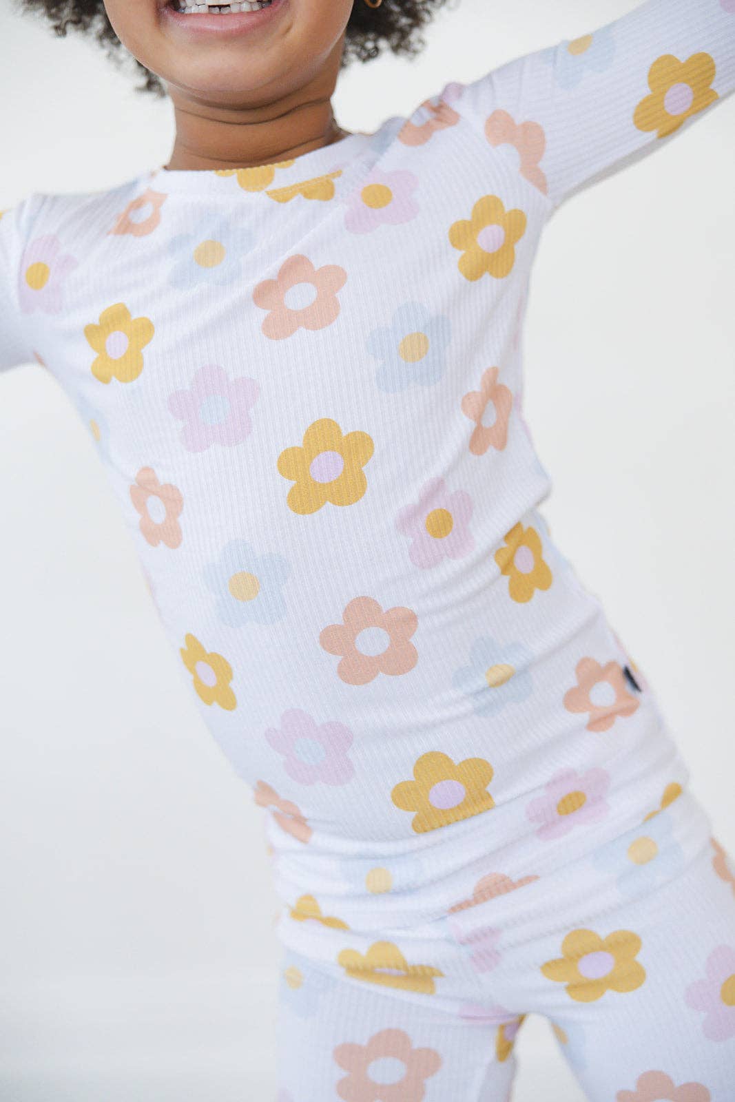 Spring Daisy Ribbed Pajama Set