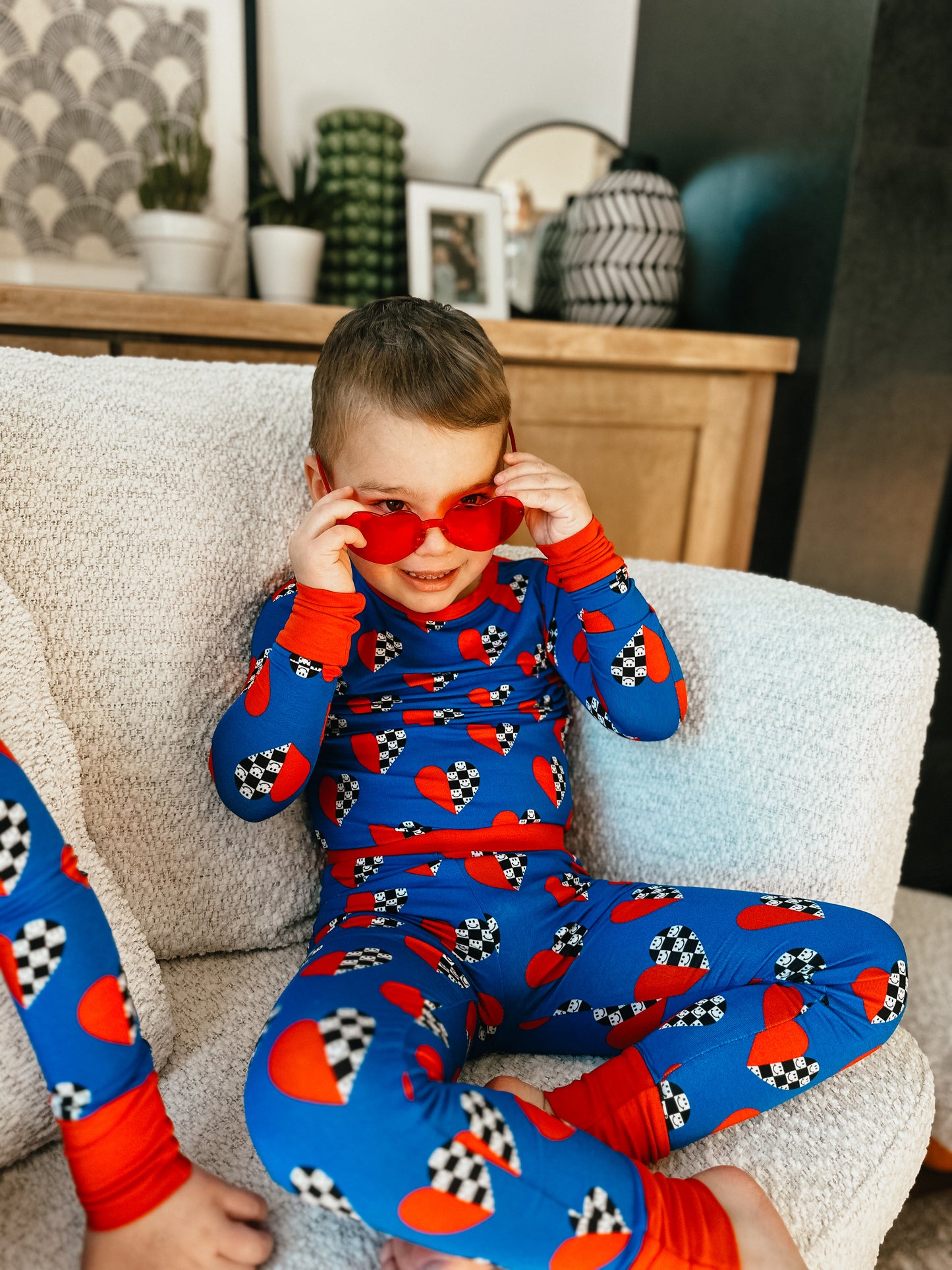 Racing Heart Zippered Pajama Set