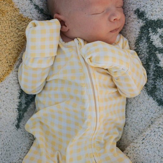 Gingham Lemon Zippered Pajama