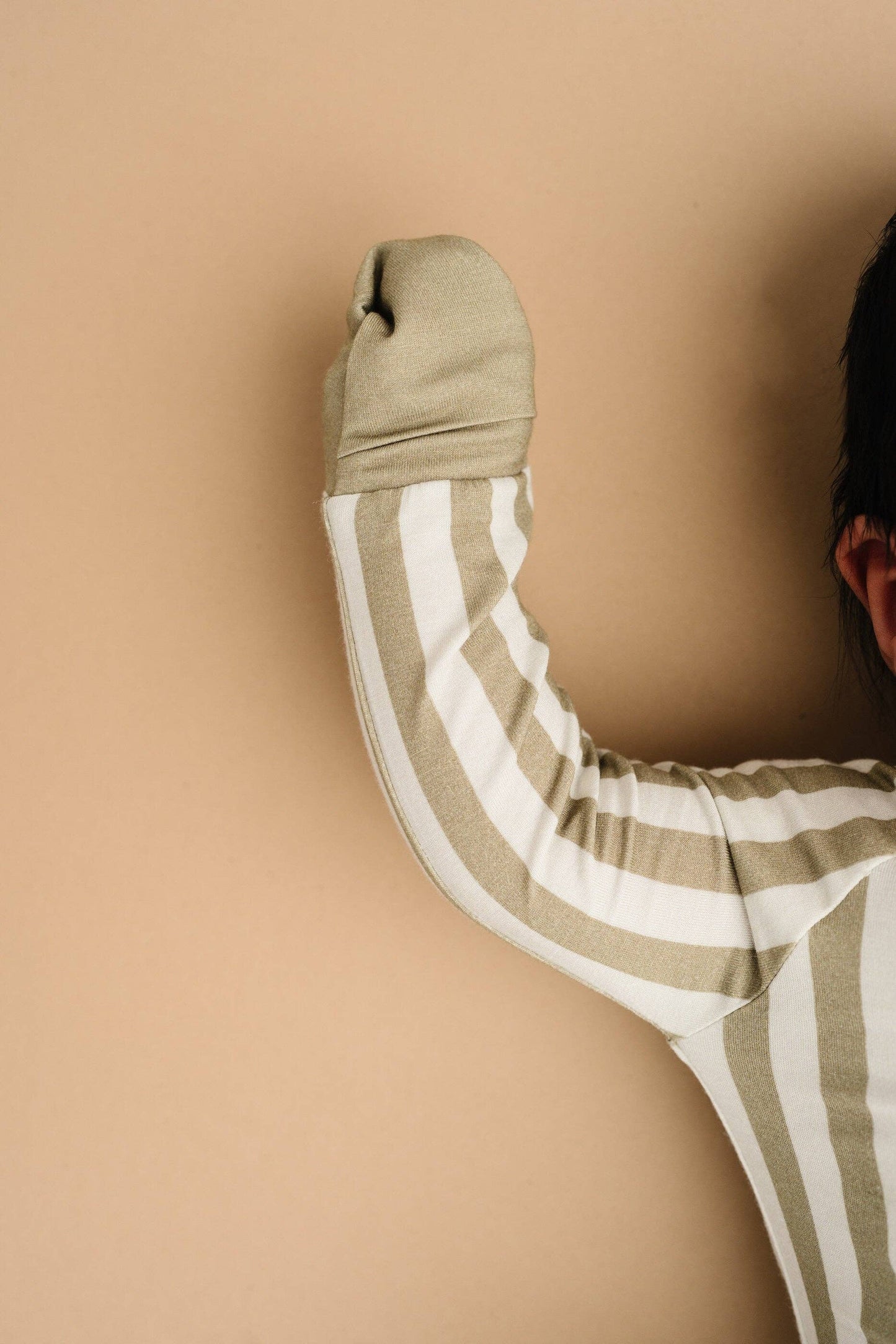 Olive Stripe Zippered Pajama
