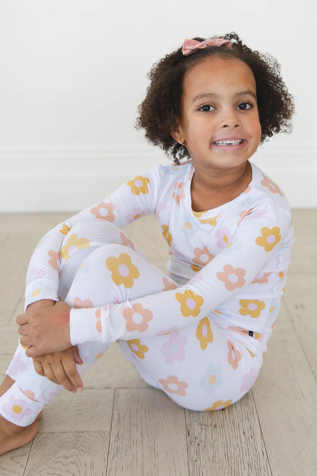 Spring Daisy Ribbed Pajama Set