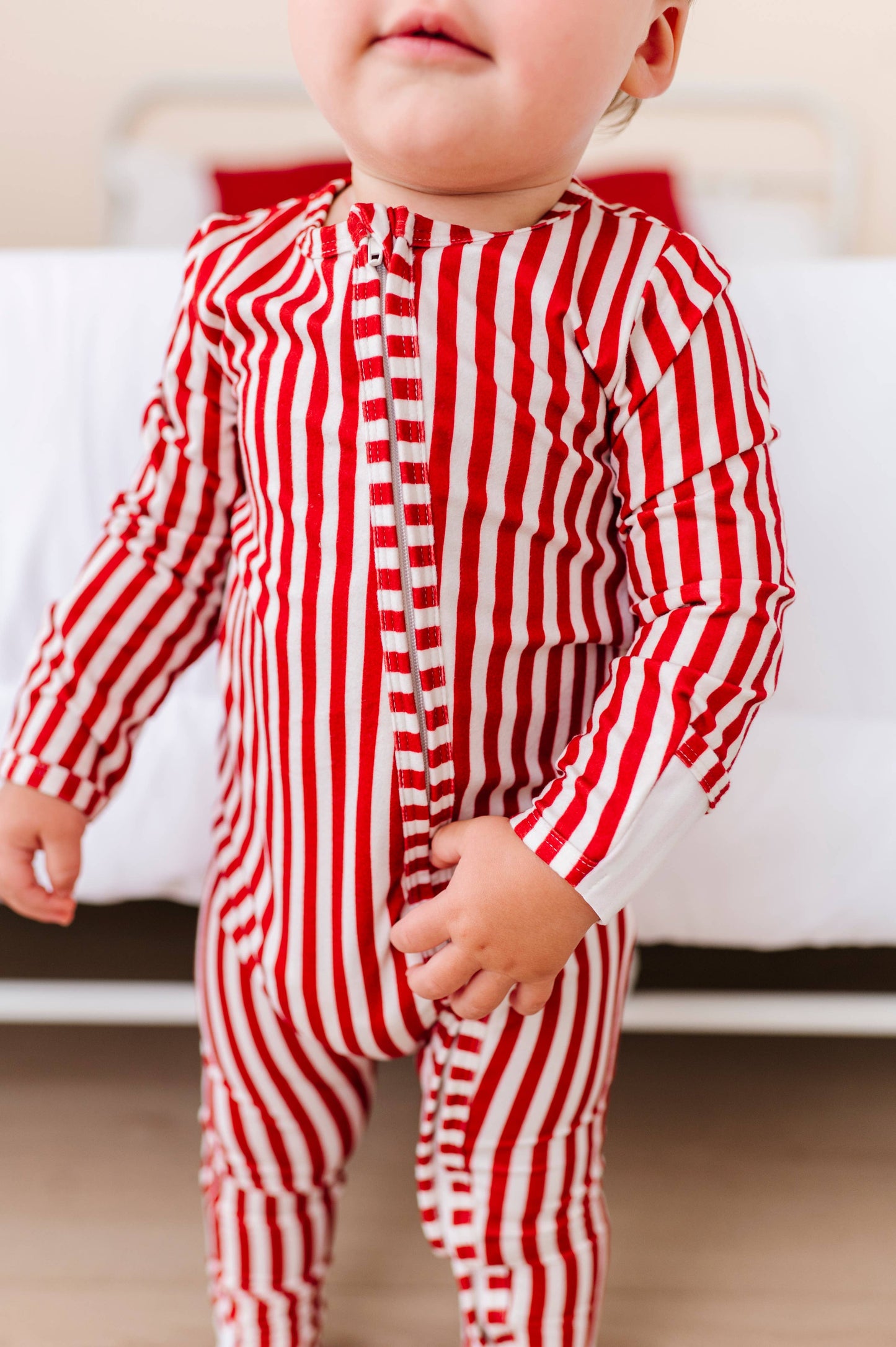 Holiday Red Stripe Zippered Pajama