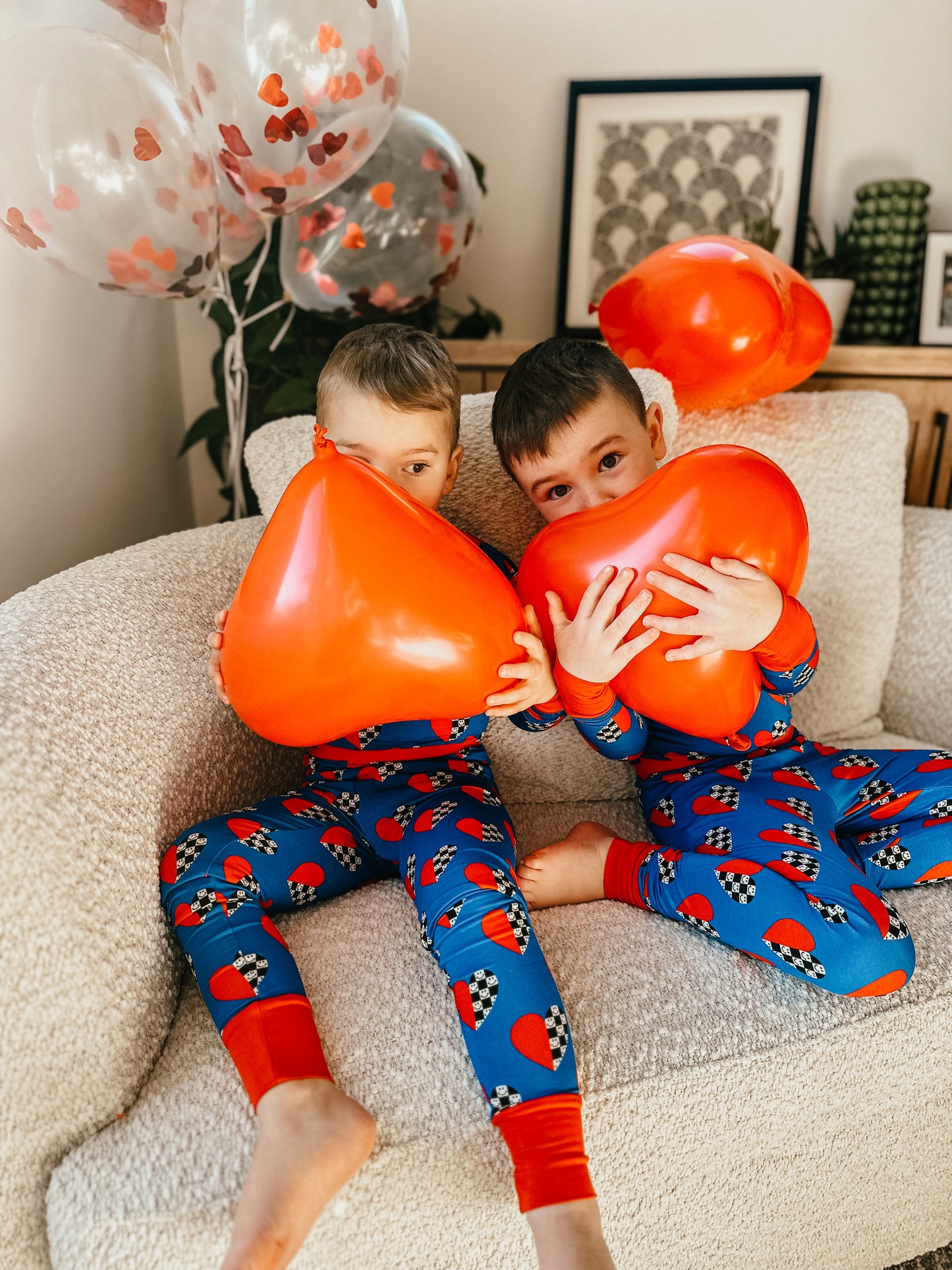 Racing Heart Zippered Pajama Set