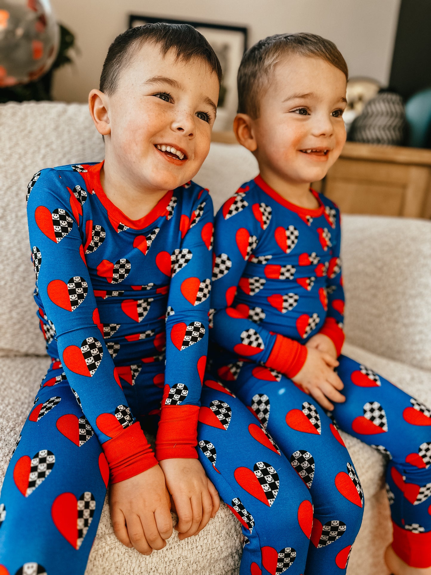 Racing Heart Zippered Pajama Set