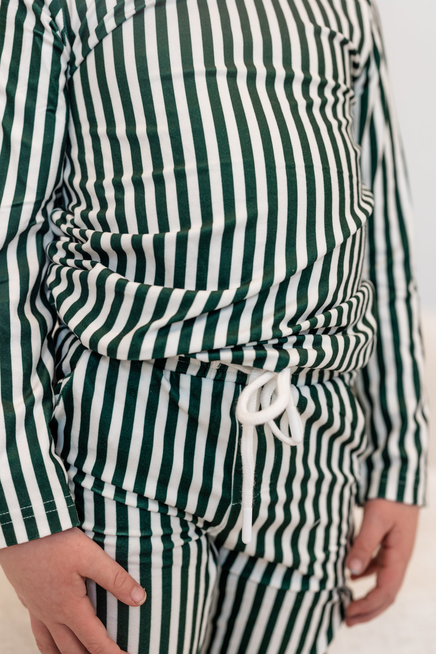 Green Holiday Stripe Jogger Two Piece Set