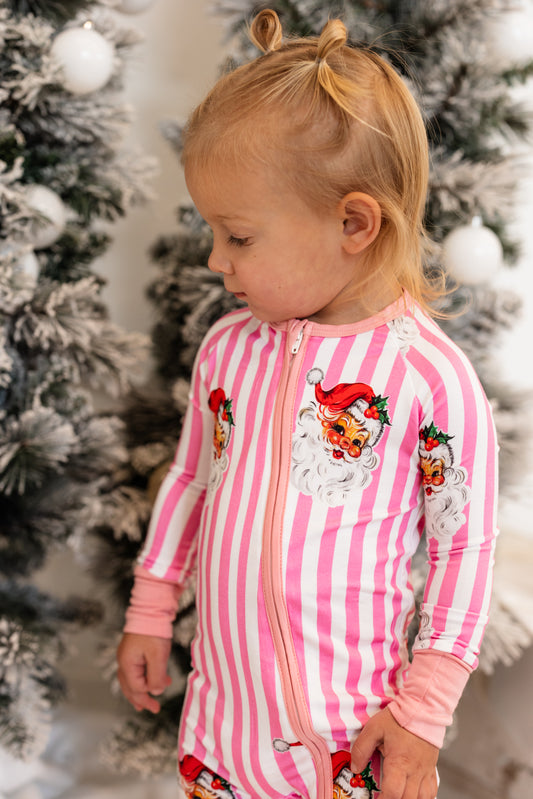 Pink Classic Santa Zippered Pajama