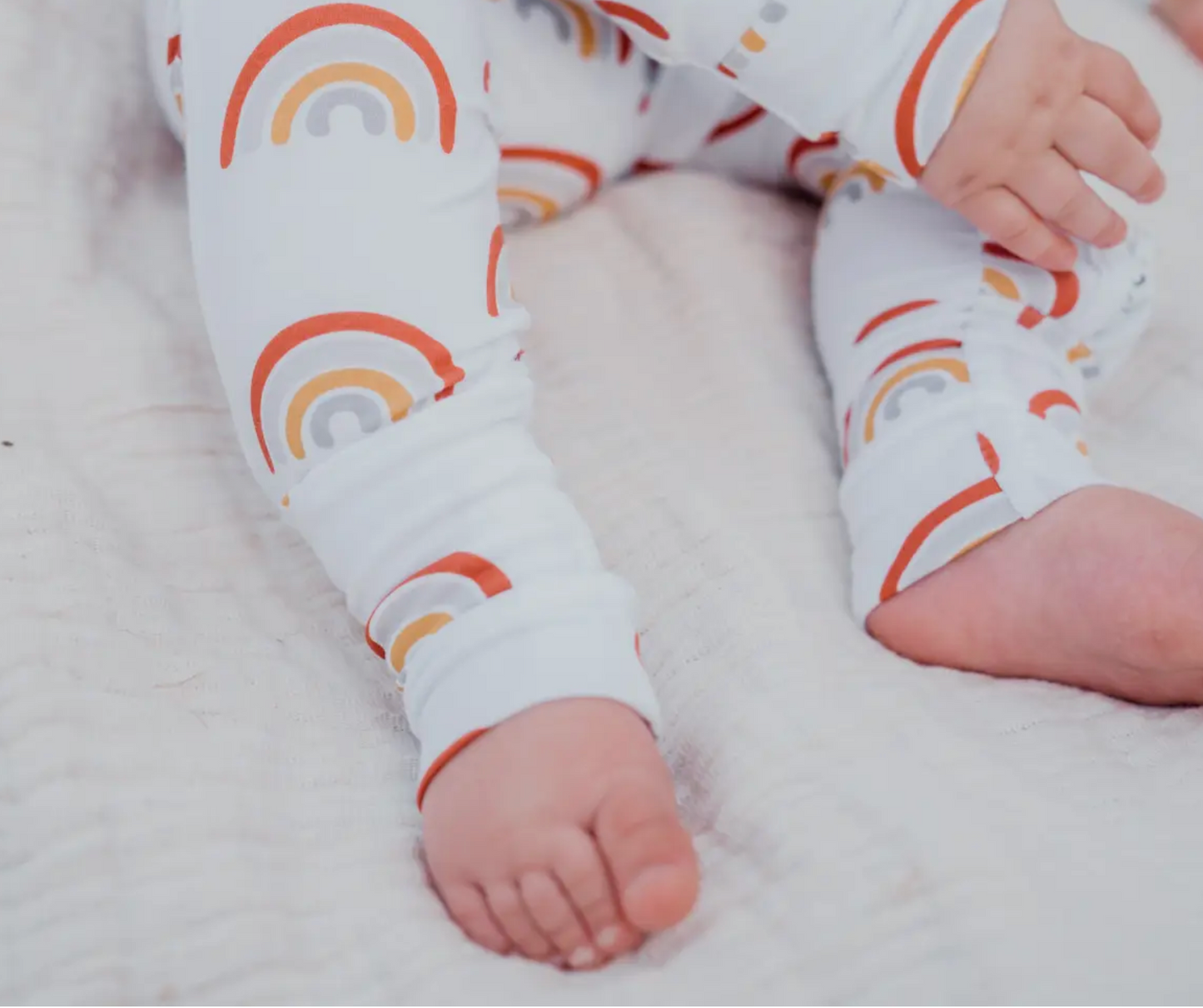 Retro Rainbow White Zipper Pajama