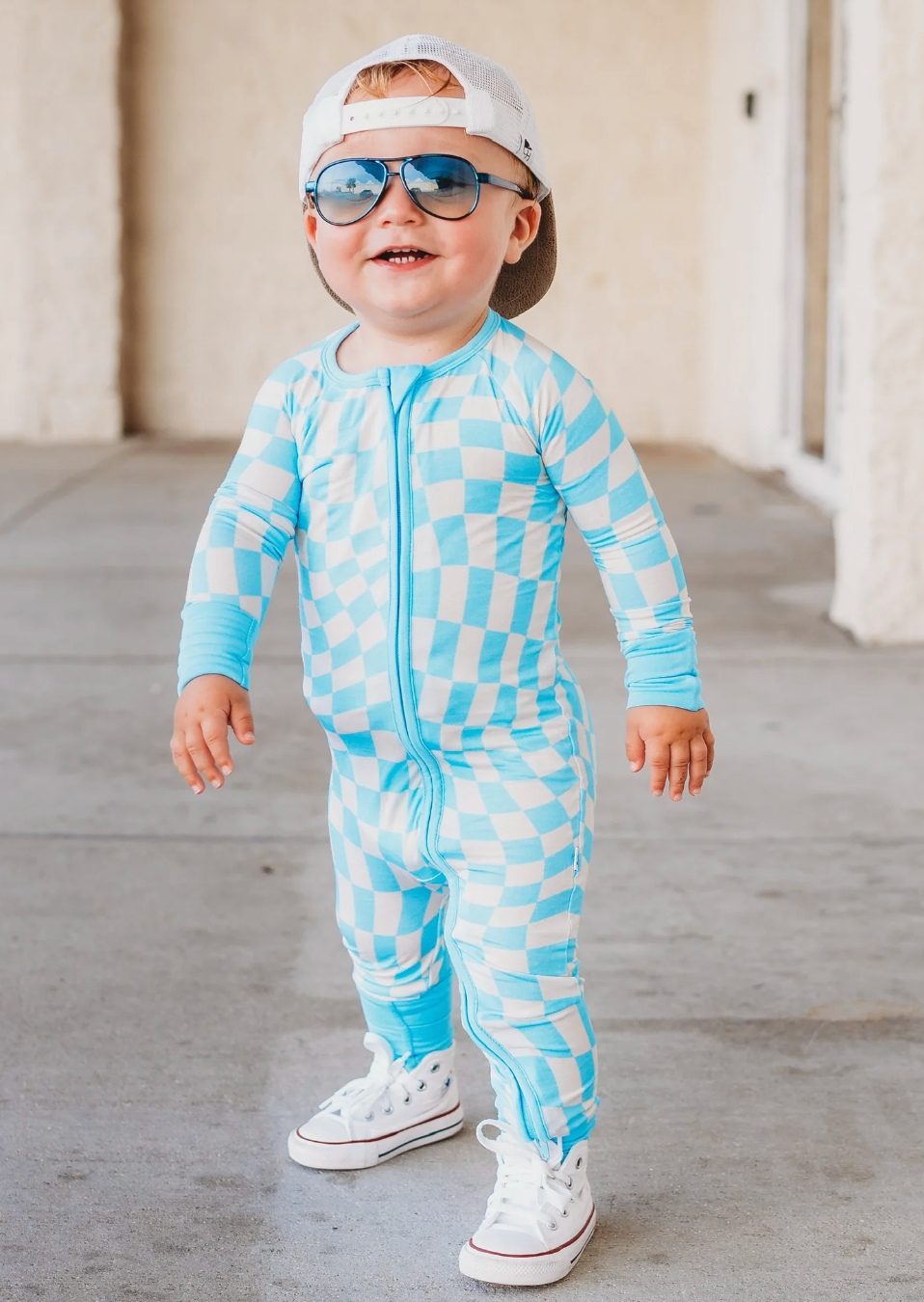 Wave Blue Zippered Pajama