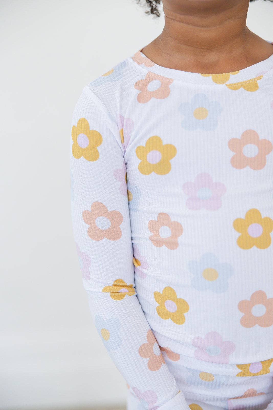 Spring Daisy Ribbed Pajama Set