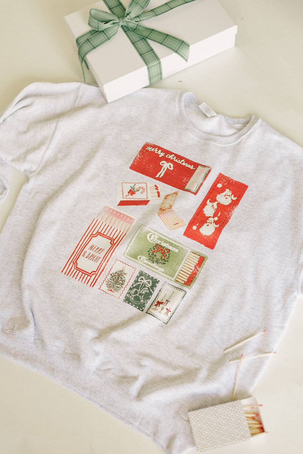 Merry And Bright Match Box Crewneck