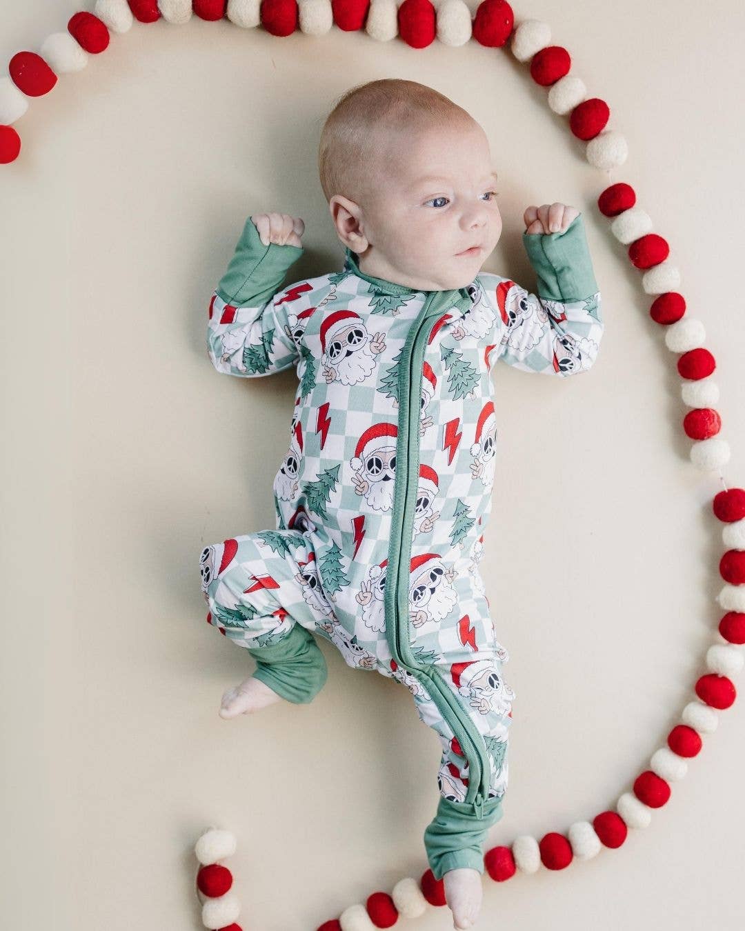 Groovy Santa Zippered Romper