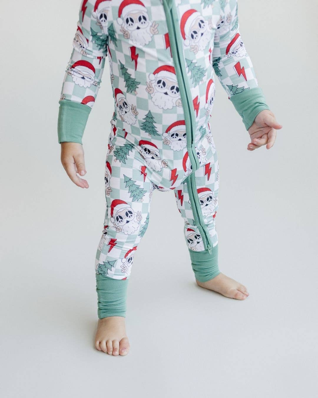 Groovy Santa Zippered Romper