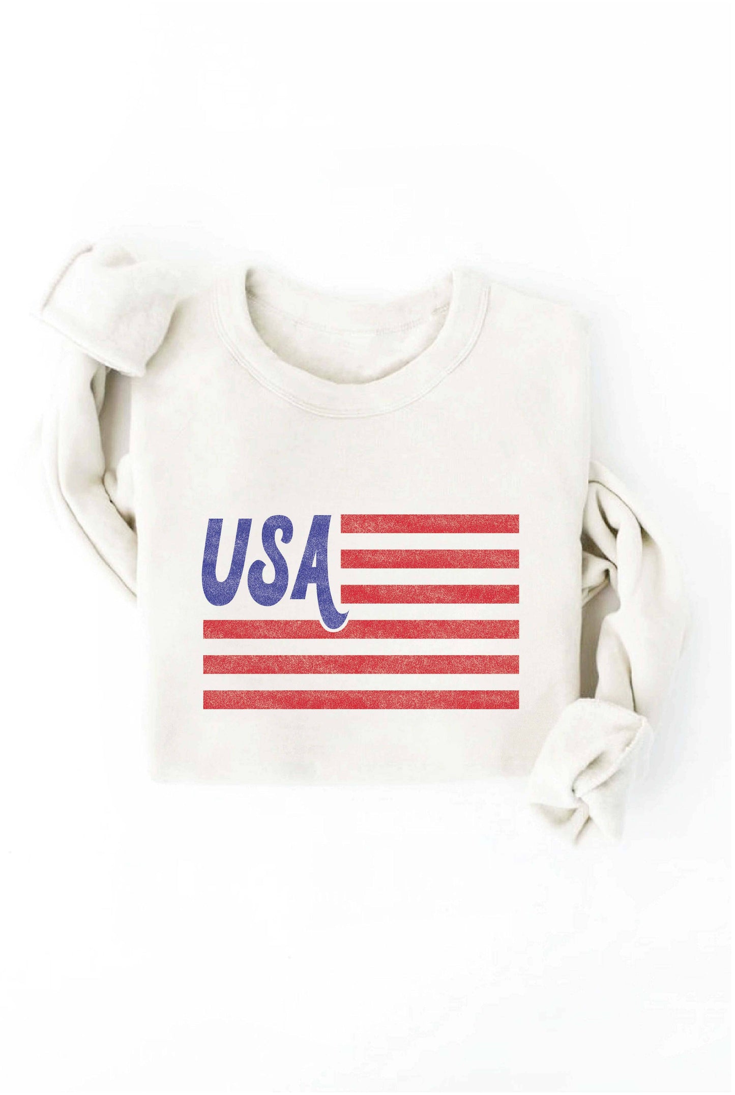 USA Flag Adult Crew Neck