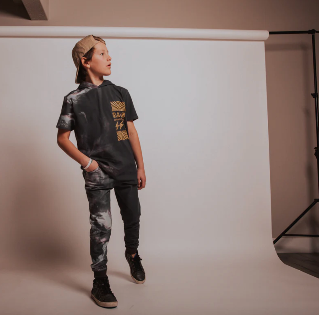 RAGS Black Marble Joggers
