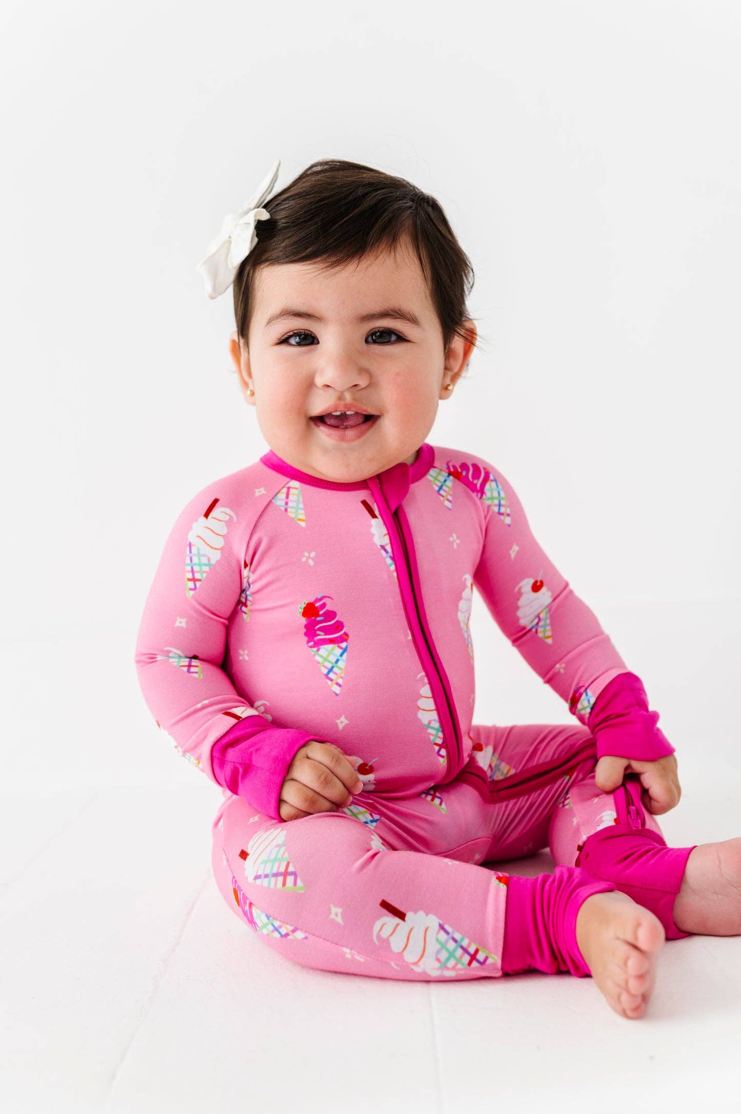 Sundae Funday Pink Zippered Pajama
