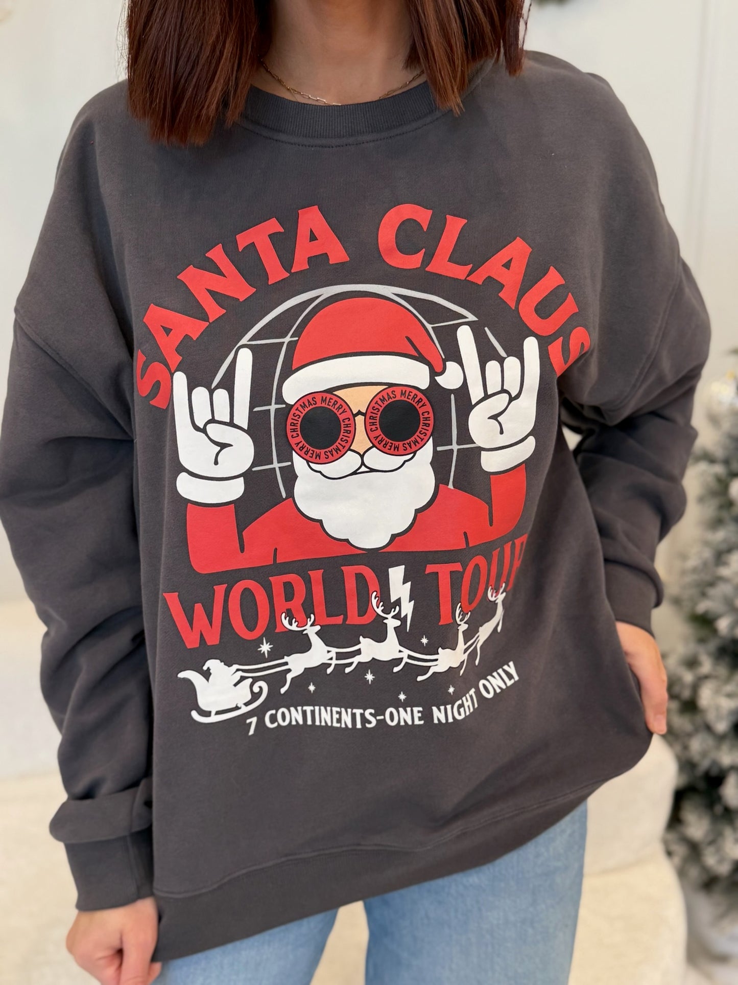 Santa World Tour Adult Crewneck