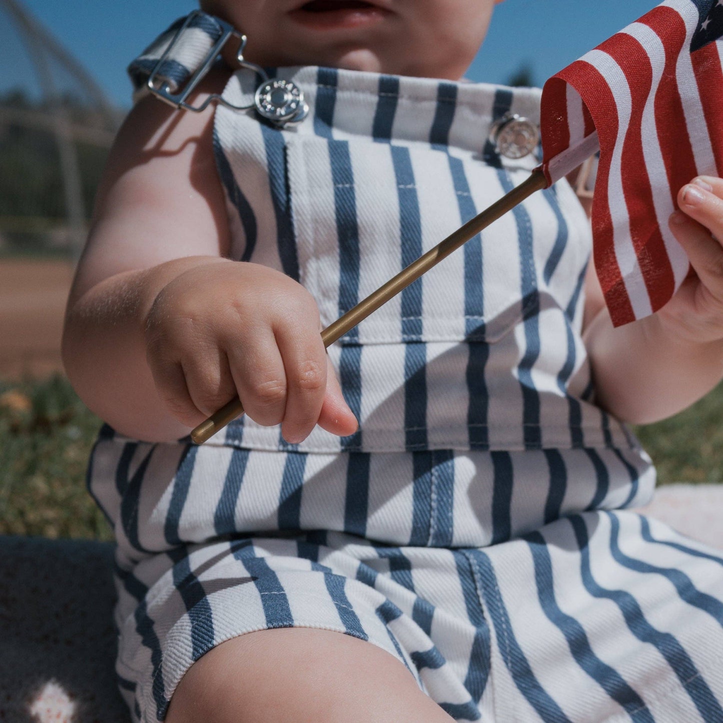 Denim Stripe Overalls