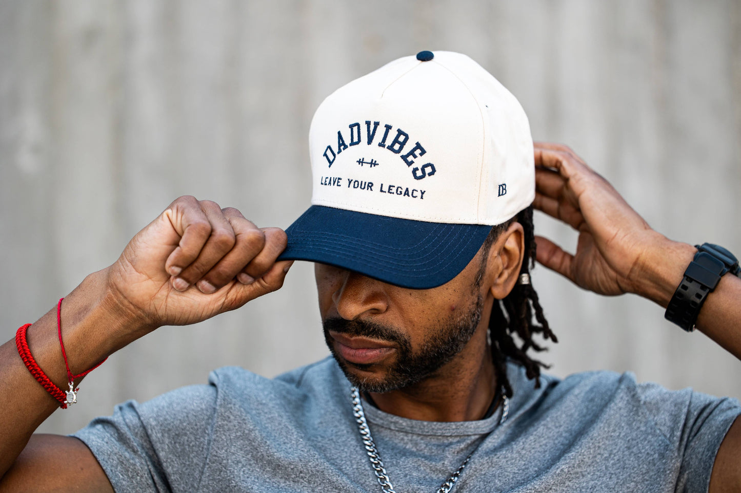 Dad Vibes Hat (Cream/Navy)