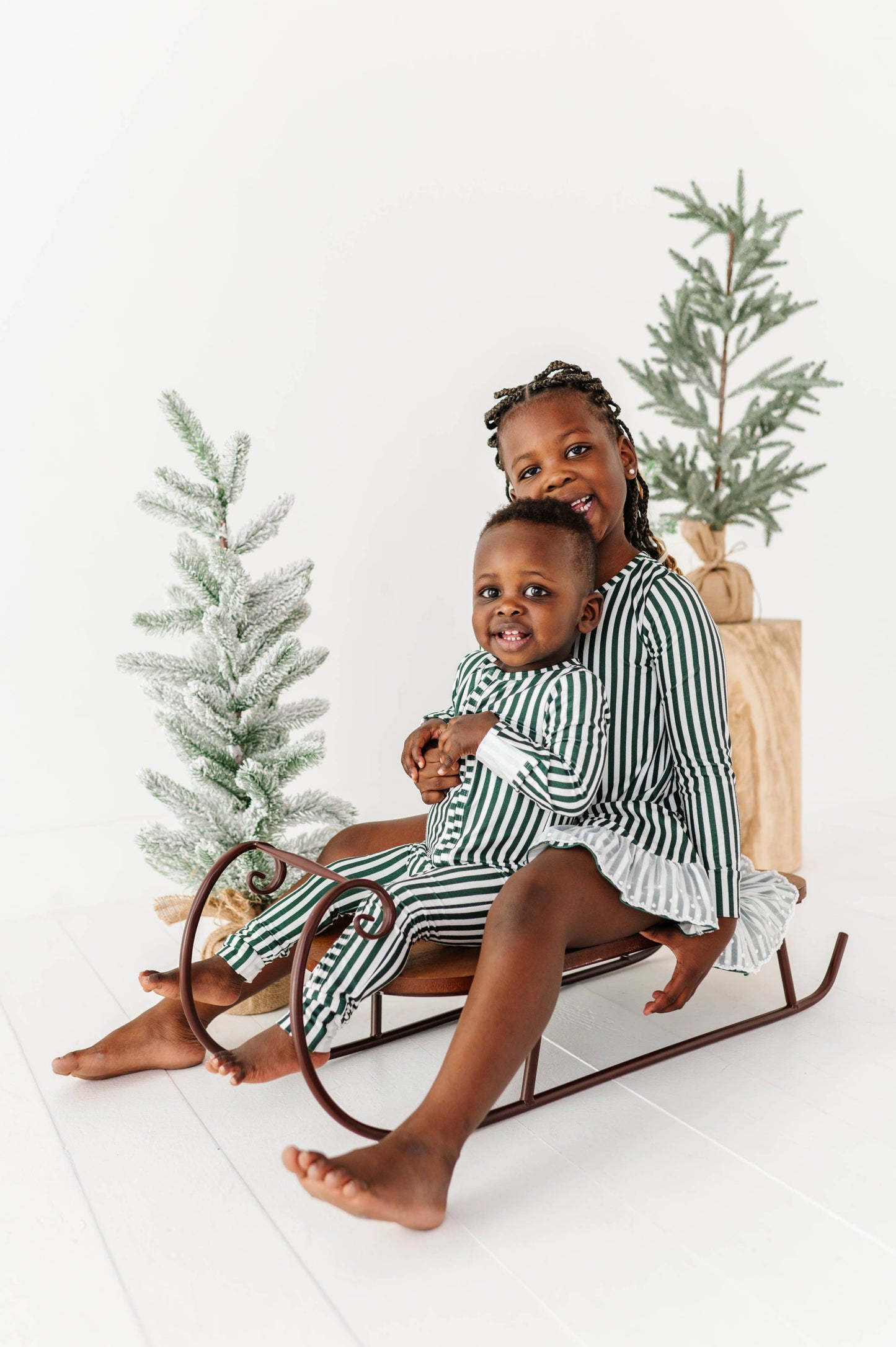Holiday Green Stripe Zippered Pajama