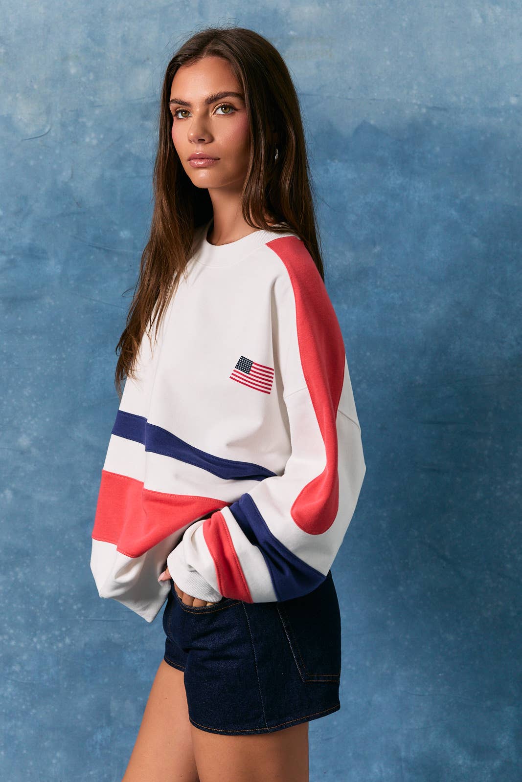 USA Colorblock Crewneck