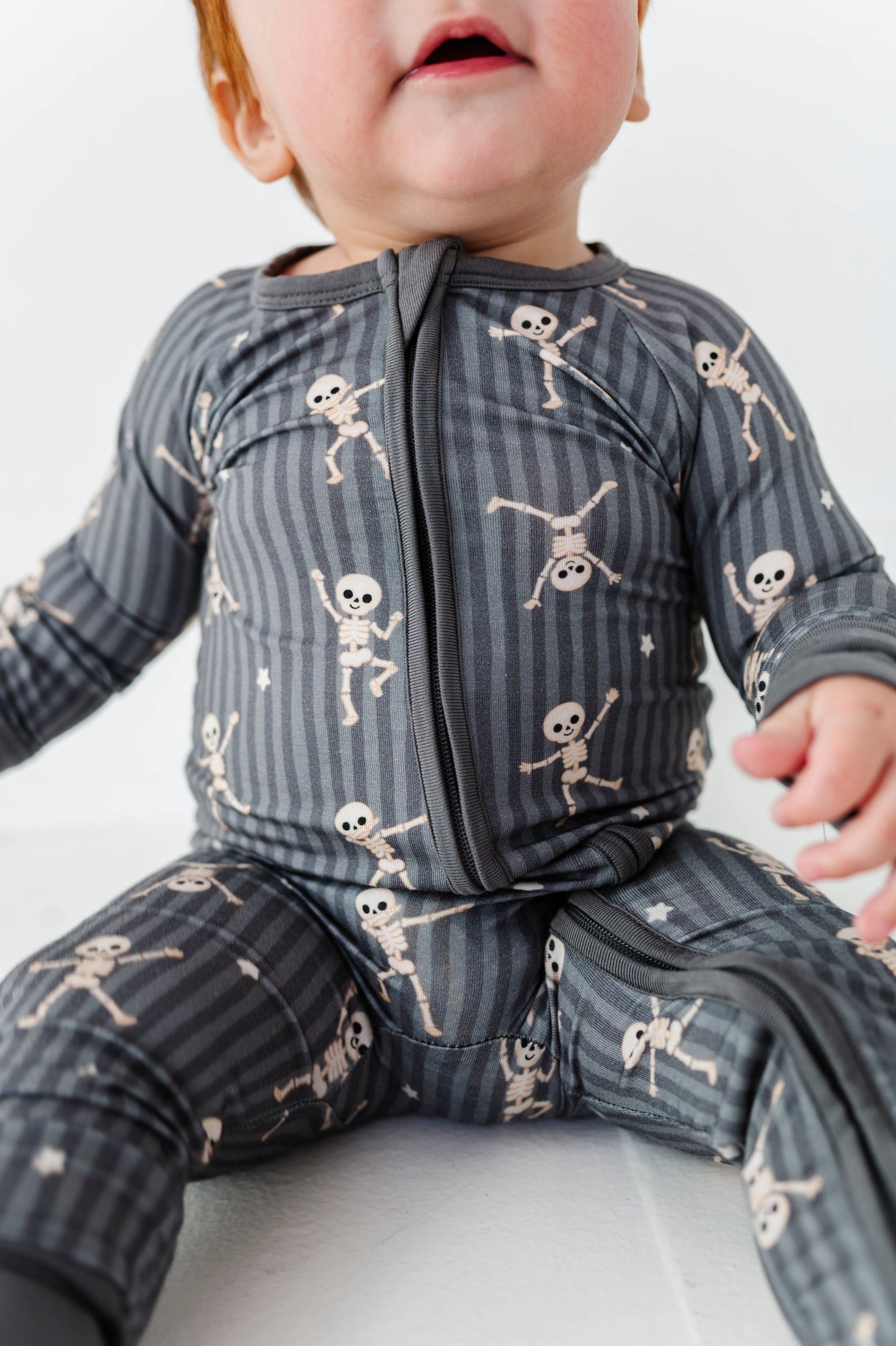 Stripes + Skellys Zippered Pajama
