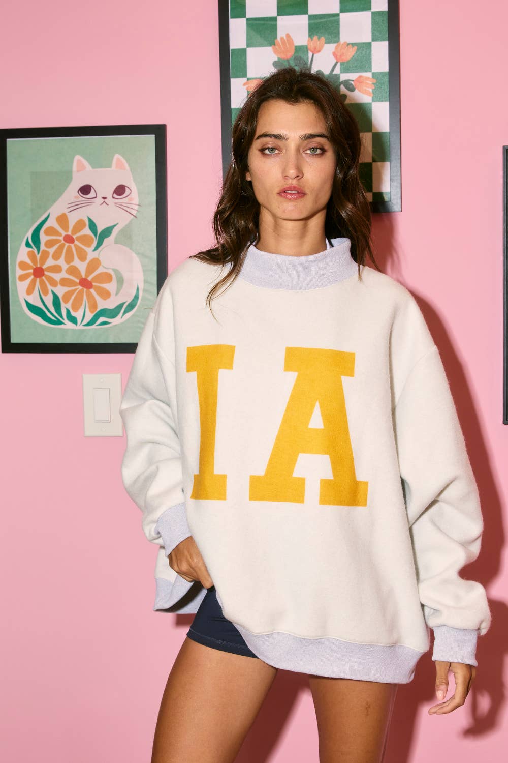 Iowa Reversible Mock Crewneck