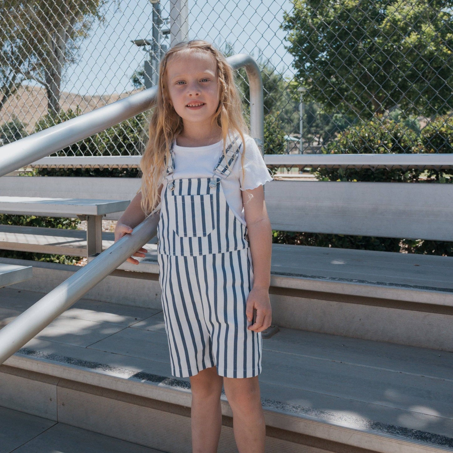 Denim Stripe Overalls