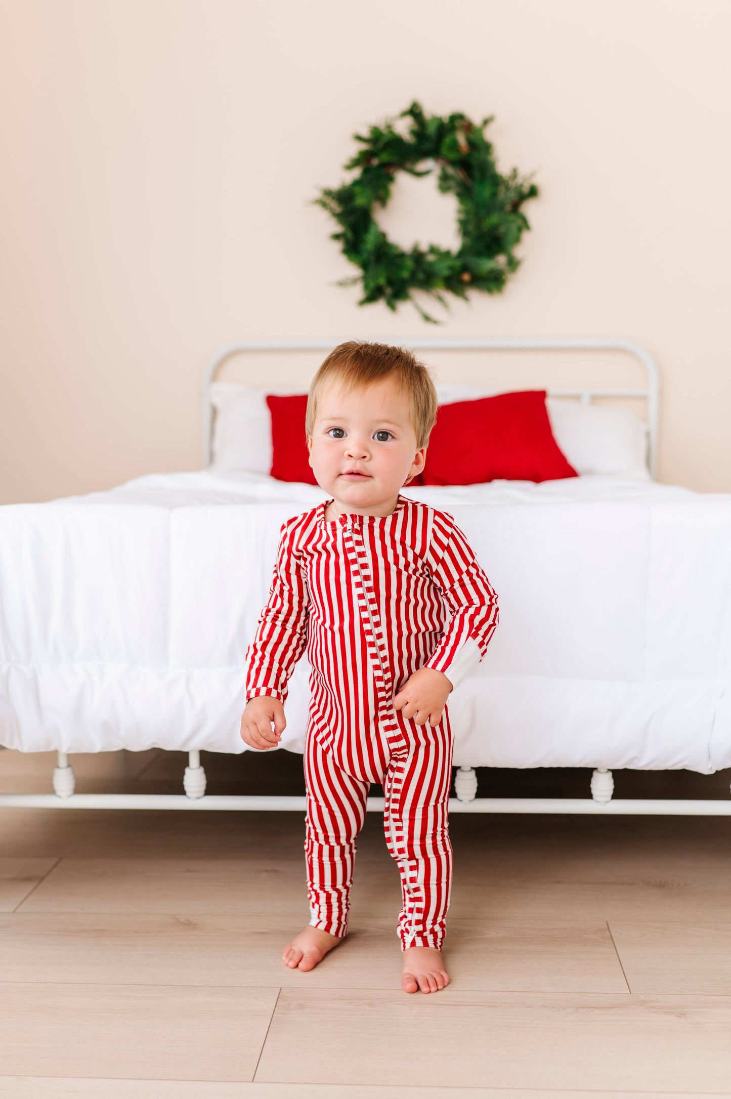 Holiday Red Stripe Zippered Pajama