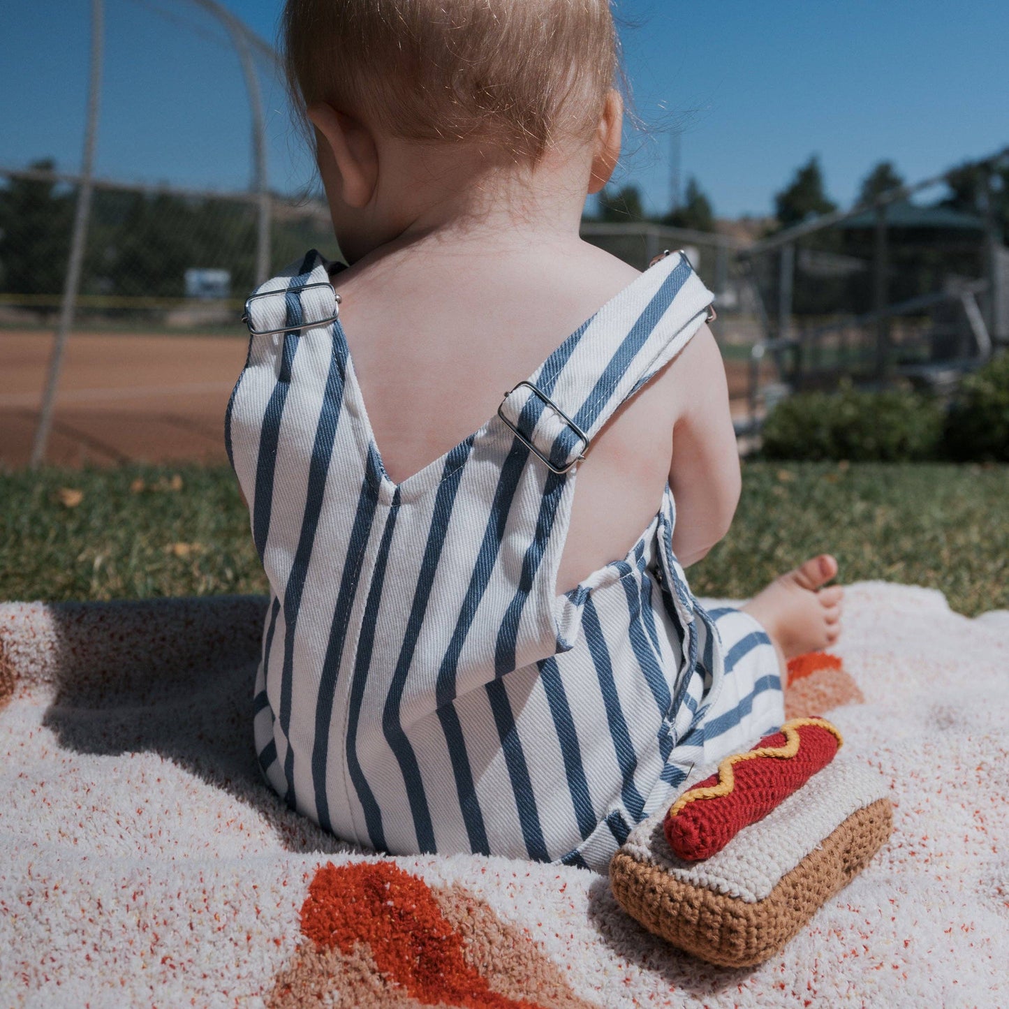 Denim Stripe Overalls