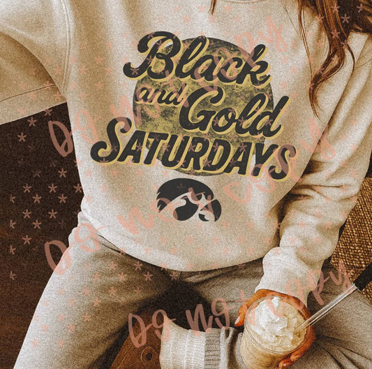 Black and Gold Saturday's Crewneck