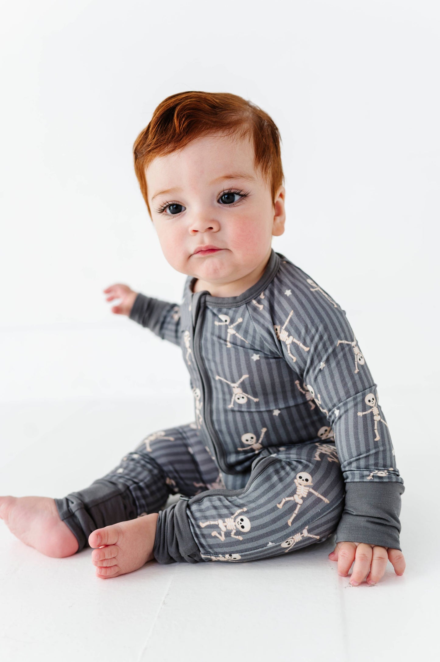 Stripes + Skellys Zippered Pajama