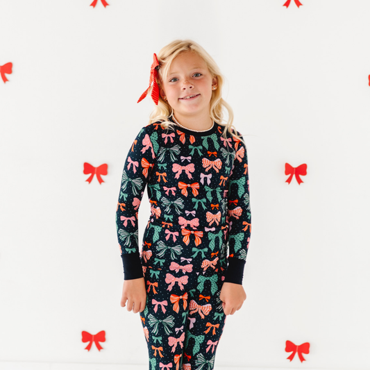 Merry Little Bows Two Piece Pajama Set