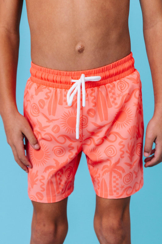 Coral Coastal Swim Trunks