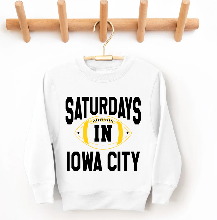 Saturdays in Iowa City Kids Crewneck