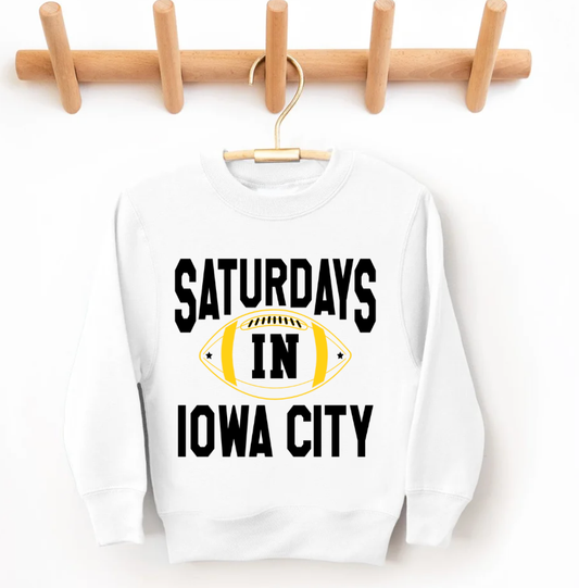 Saturdays in Iowa City Kids Crewneck