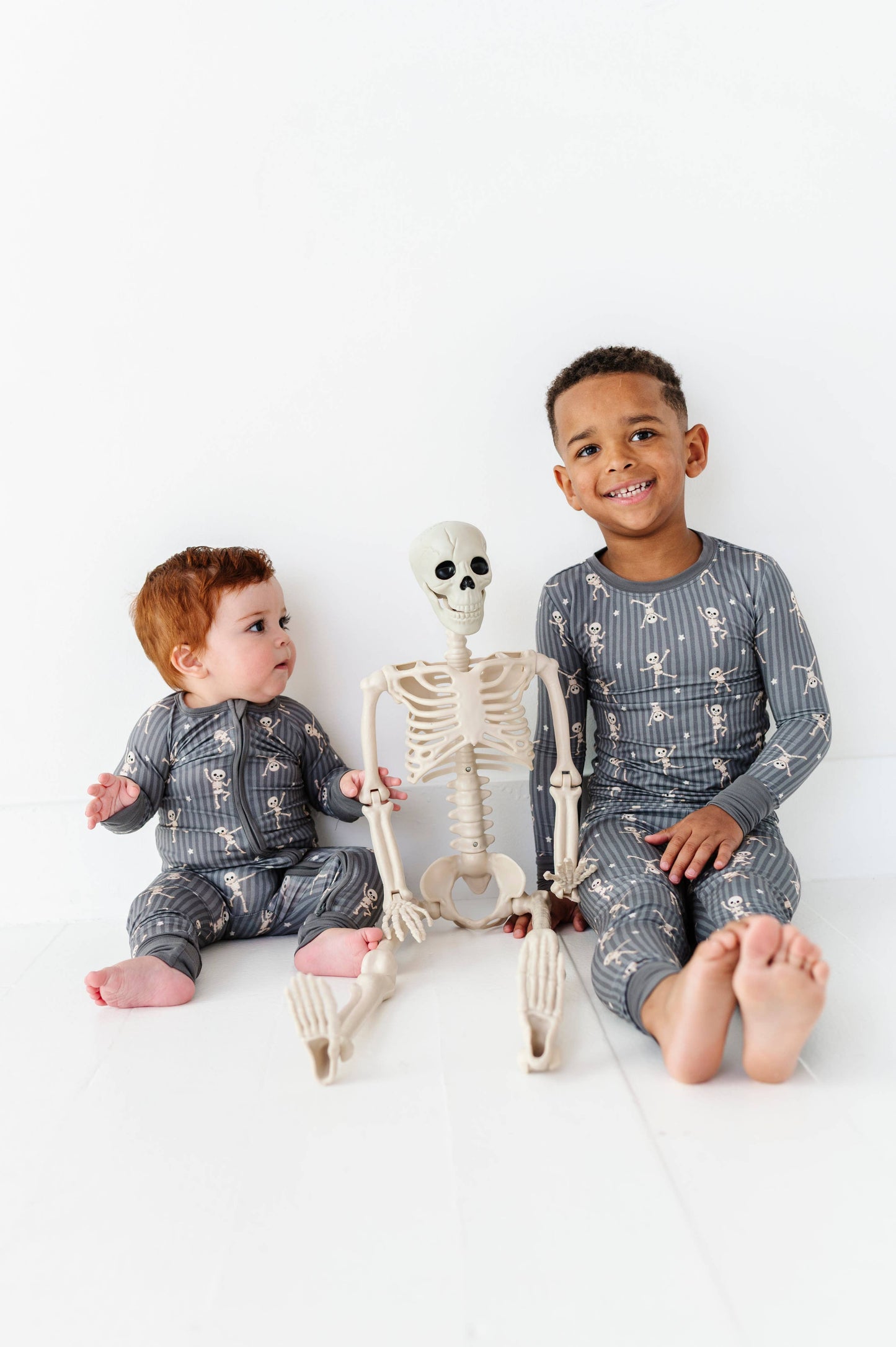 Stripes + Skellys Zippered Pajama