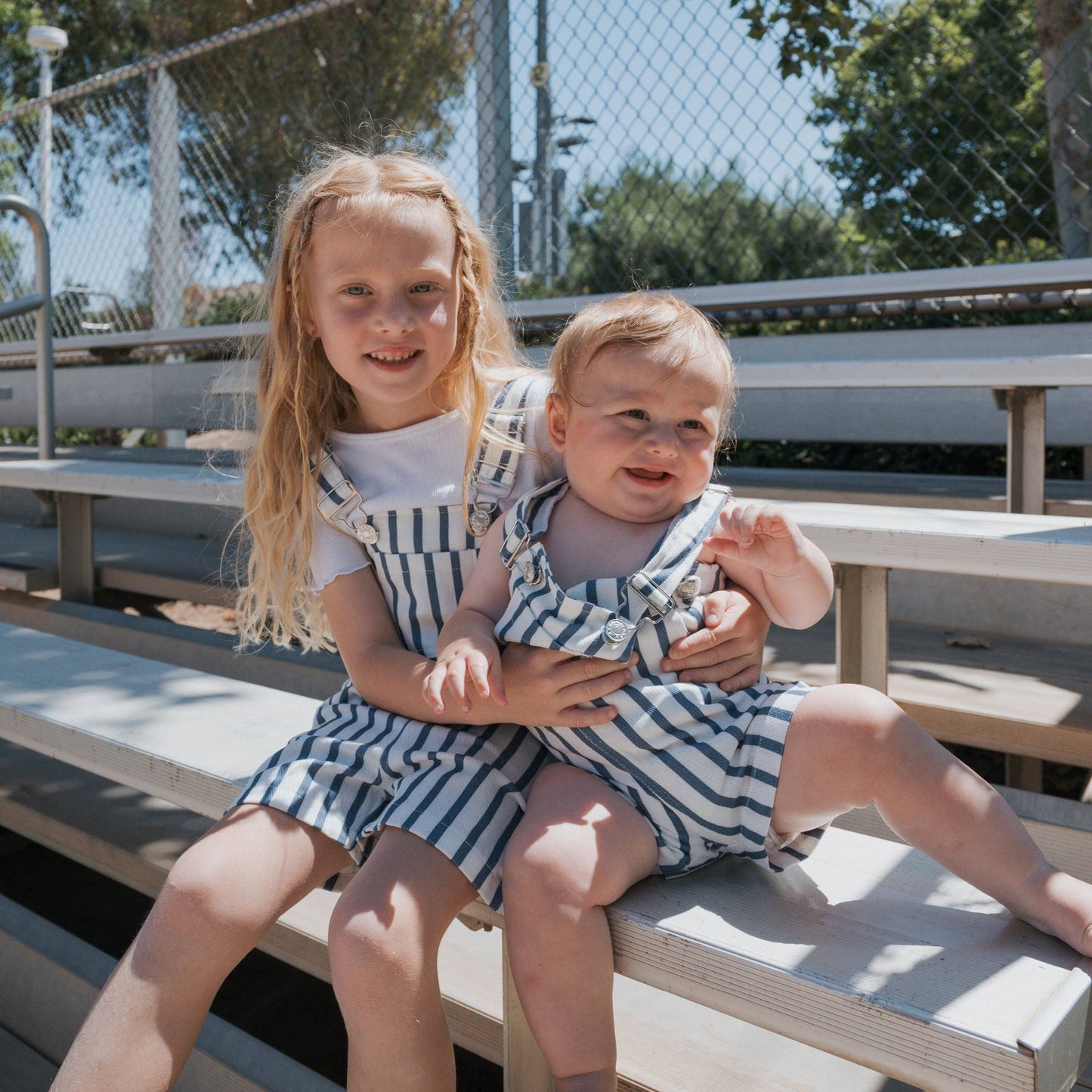 Denim Stripe Overalls