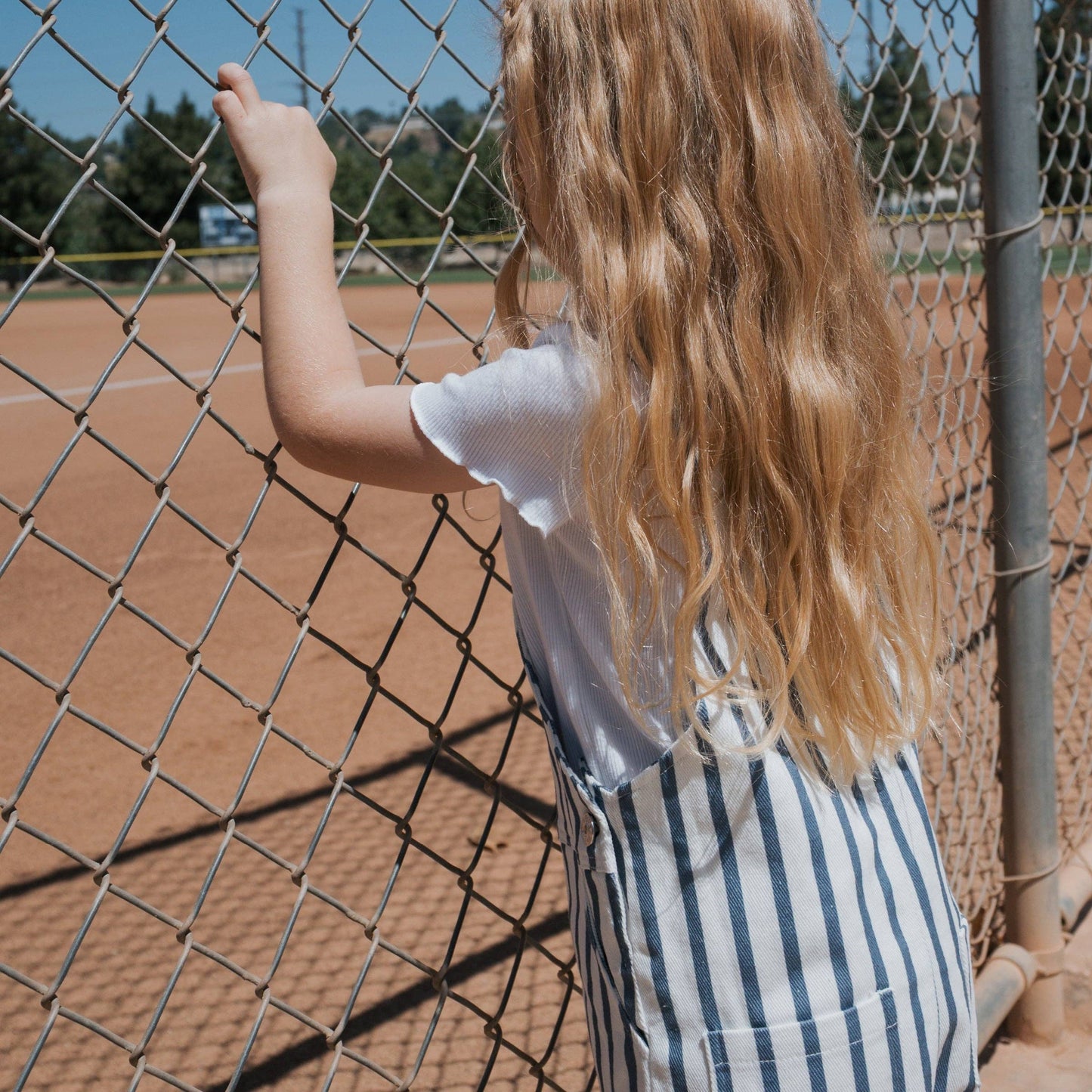 Denim Stripe Overalls