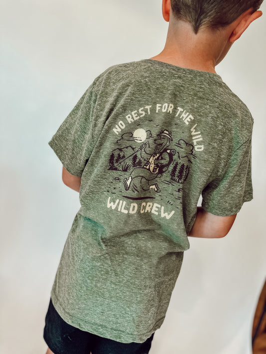 No Rest for The Wild Tee (Heather Olive)