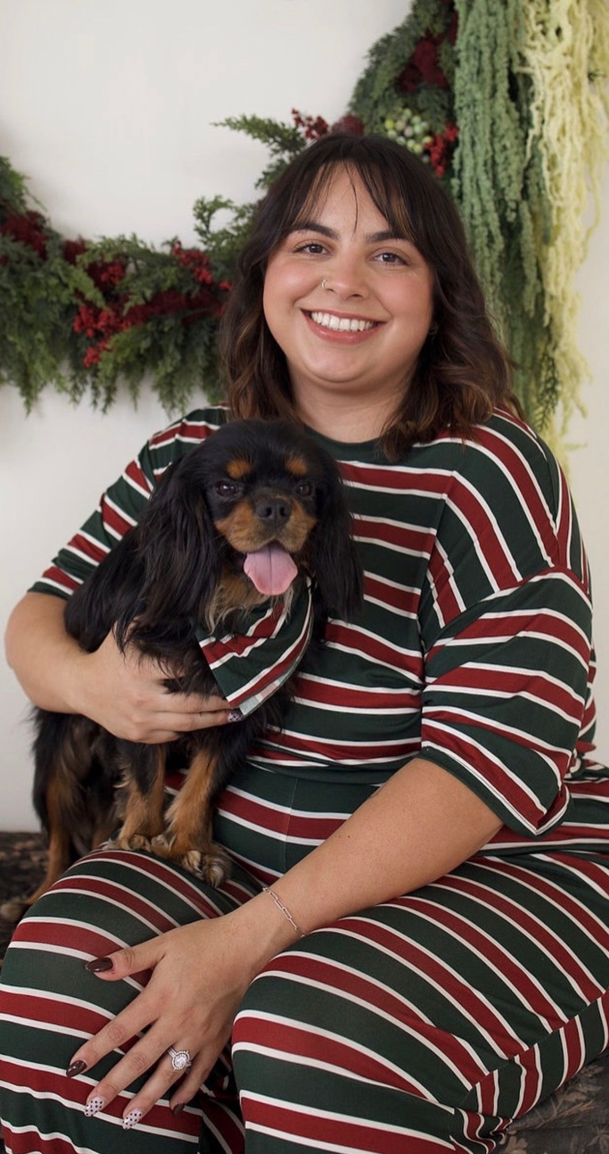 *Pre Order* Holiday Stripe Women's Boxy Tee Set