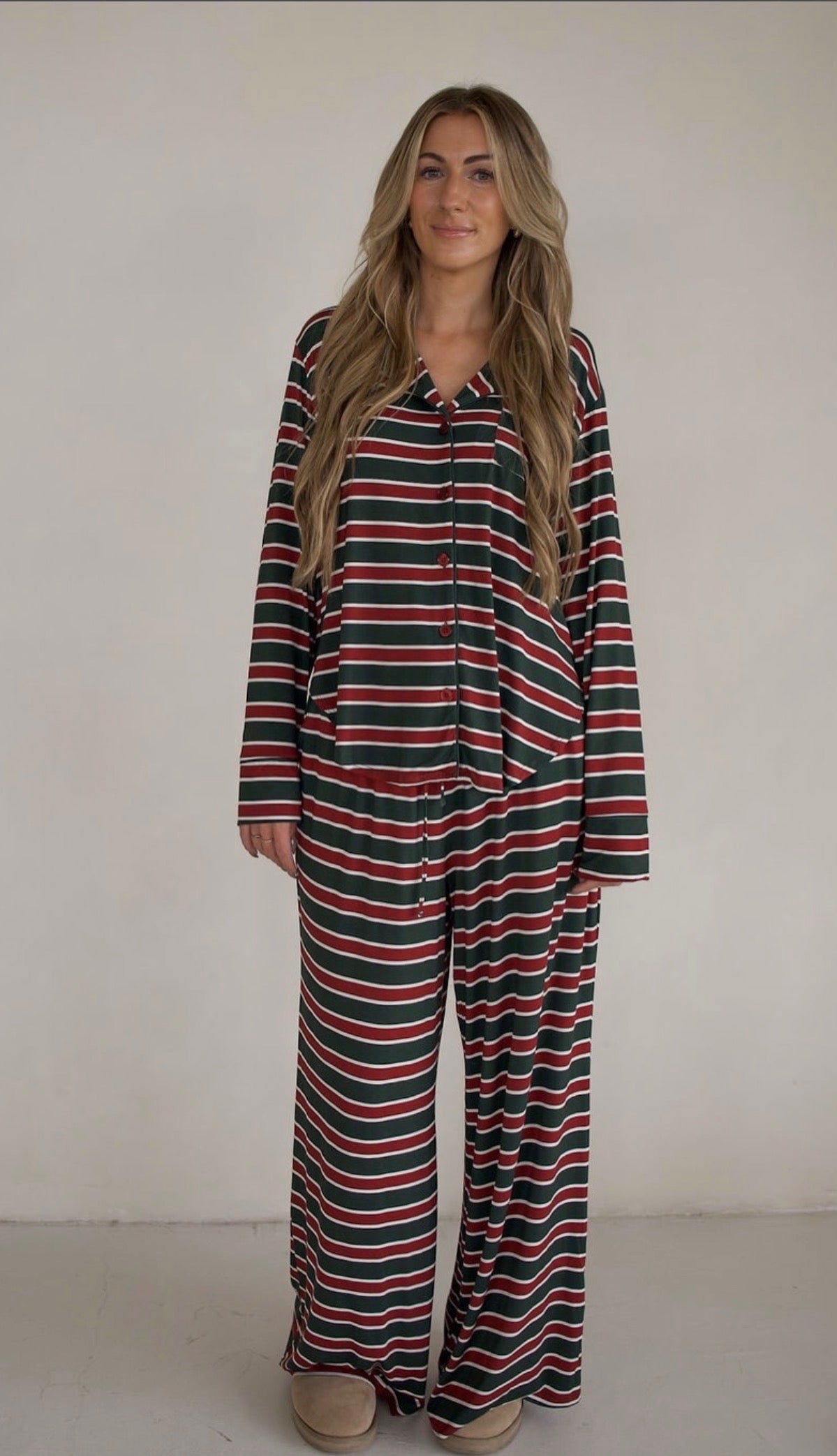 *Pre Order* Holiday Stripe Women's Button Set