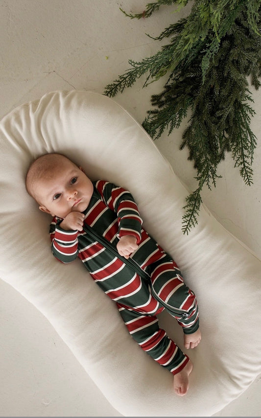 *Pre Order* Holiday Stripe Zippered Pajama