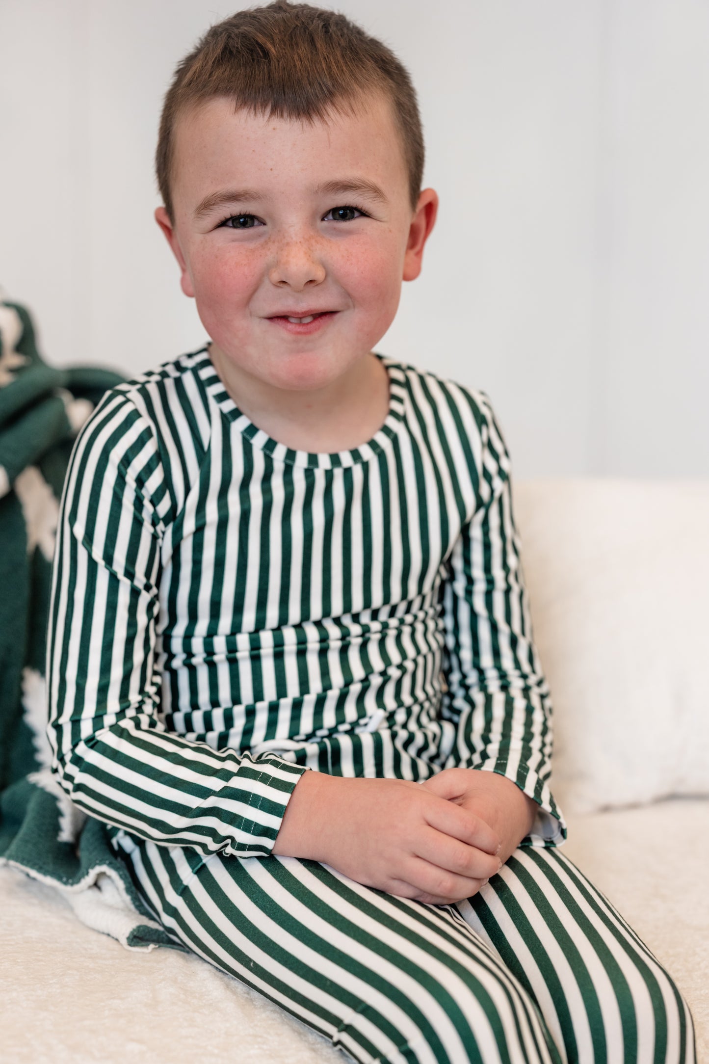 Green Holiday Stripe Jogger Two Piece Set