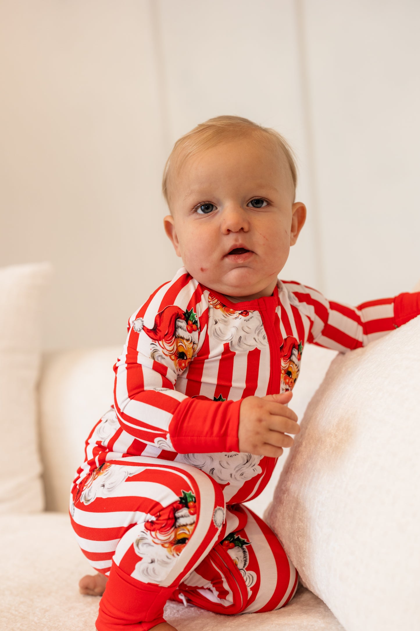 Red Classic Santa Zippered Pajama