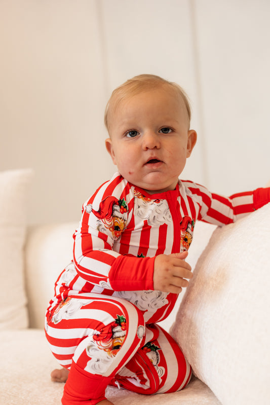 Red Classic Santa Zippered Pajama