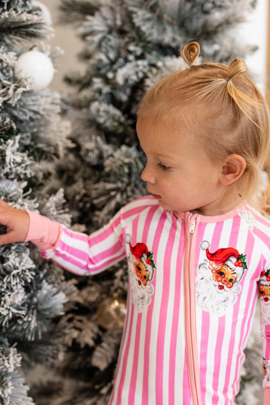 Pink Classic Santa Zippered Pajama
