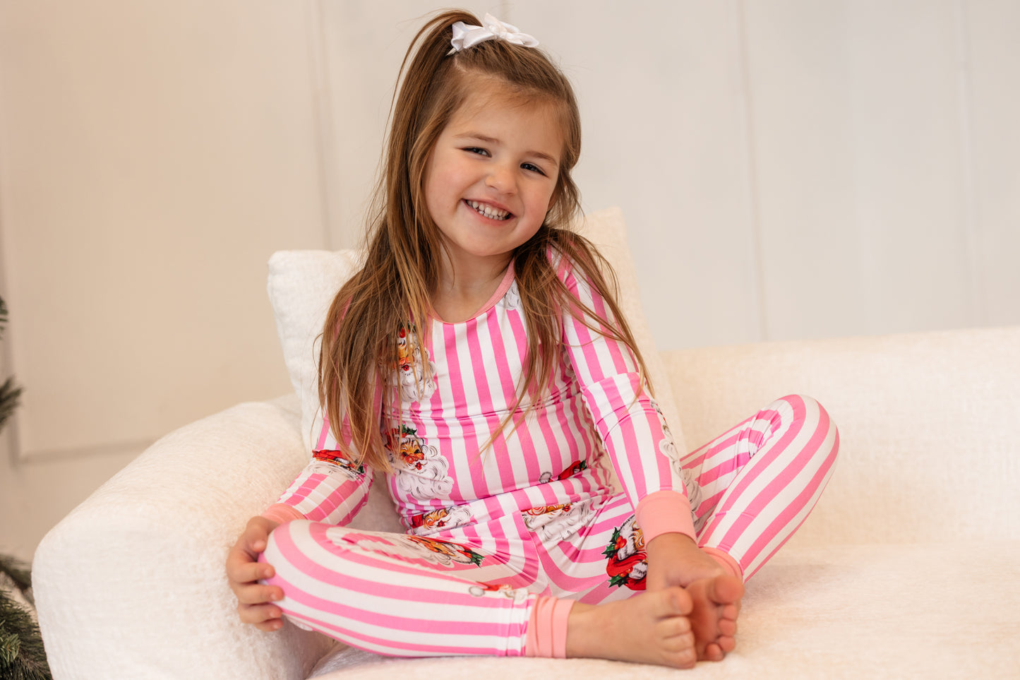 Pink Classic Santa Two Piece Pajama Set