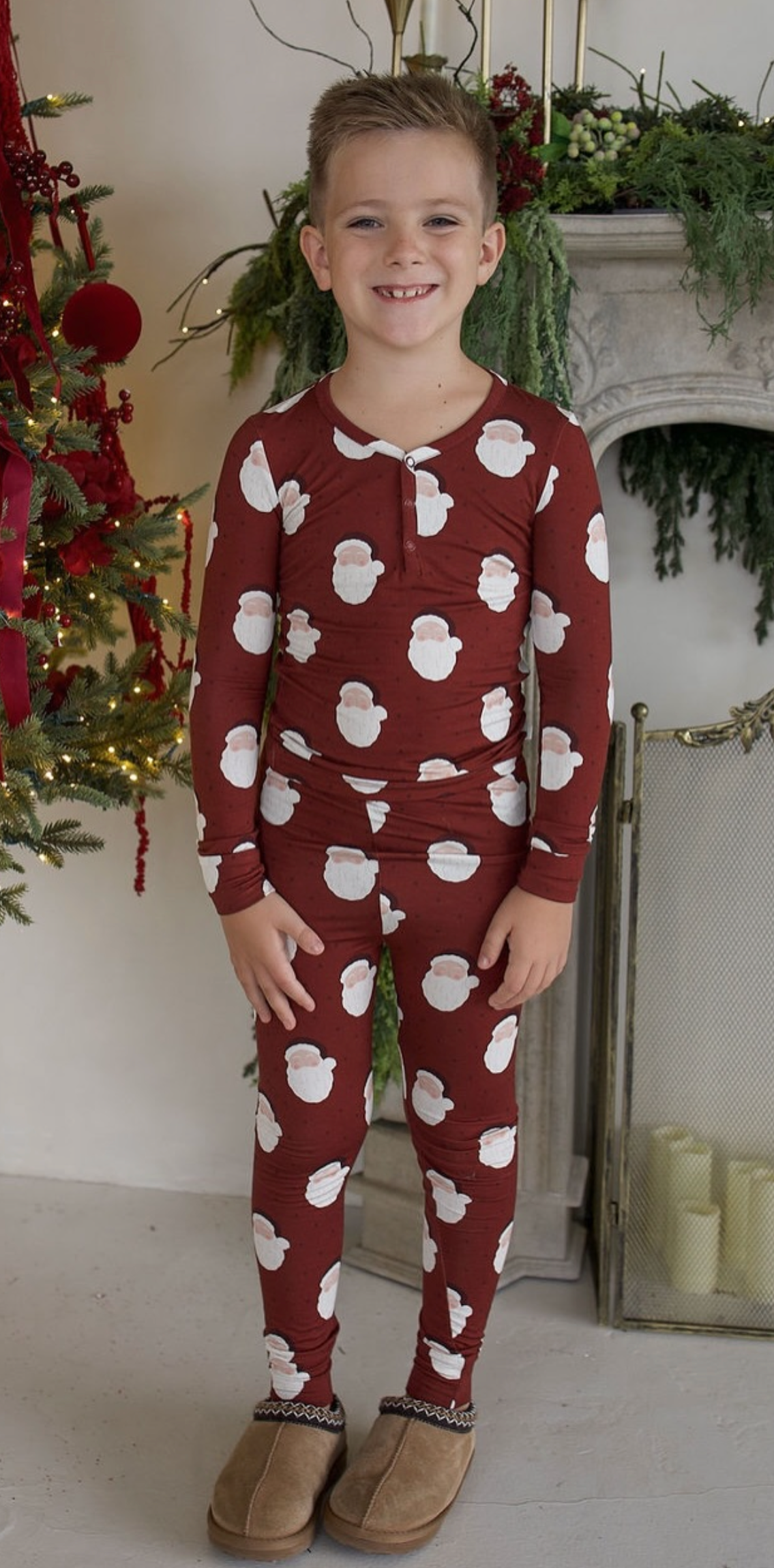 *Pre Order* Modern Santa Two Piece Pajama Set